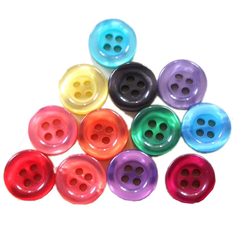 Resin Shirt Buttons for Sewing, Scrapbooking Craft, Decorative Accessories, Loose Button, 10mm, 11mm, 10Pcs