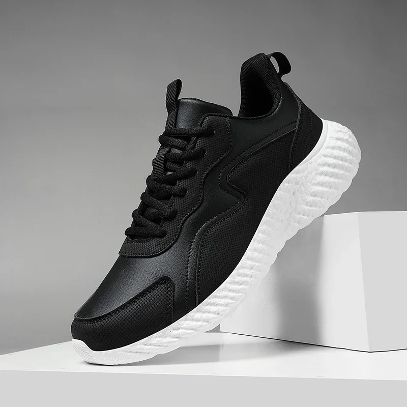 Men\'s leather sports shoes, luxury designer shoes, lazy black casual tennis shoes 2024 new fashionable and trendy social shoes