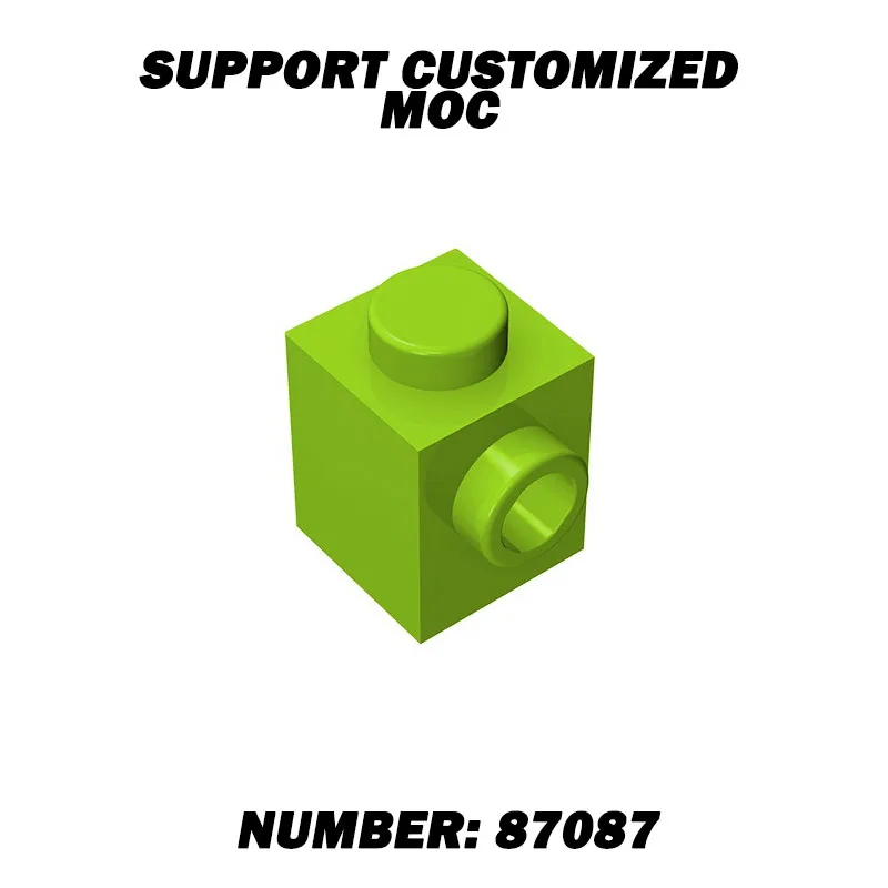 MOC 87087 벽돌 변형 1x1 측면 스터드 포함 블록 교육용 부품 액세서리 어린이 하이테크 장난감 50g
