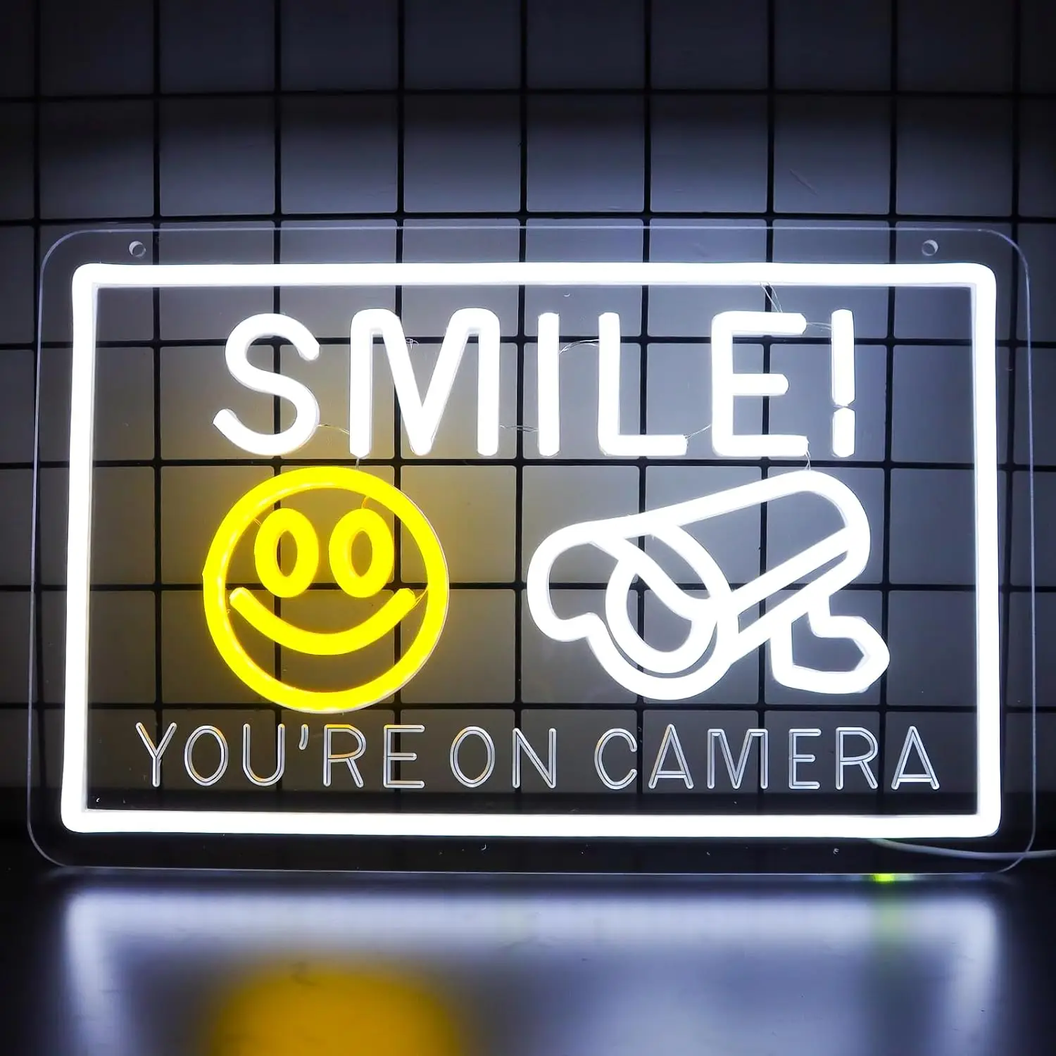 

"Pugna Smile You're on Camera" Neon Sign Art Wall Light USB LED Neon Light for Club Game Rooms Garages Bar Bedroom Decoration