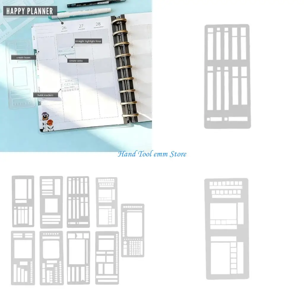 

H37F 9Pcs Calendar Planner Templates Acrylic Planner Tool Offering Calendar Designs for Students Specialists Efficient Use
