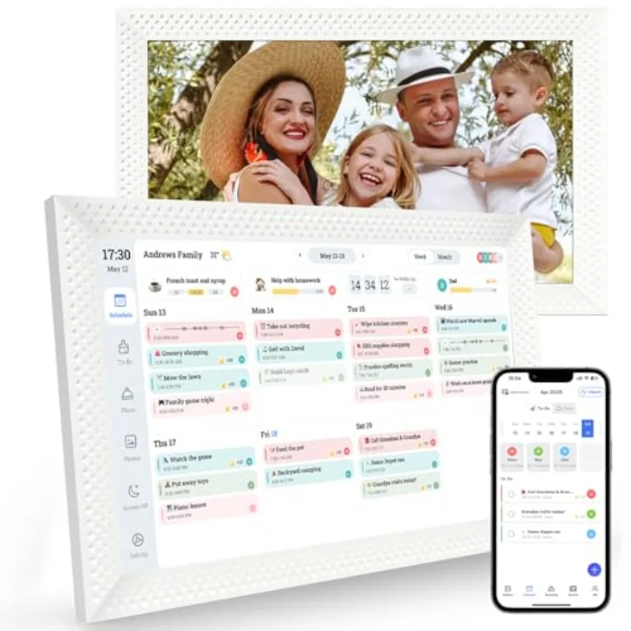

Цифровой календарь 10,1 дюйма, электронный календарь для семейного планирования, интерактивный умный календарь с сенсорным экраном для записи задач