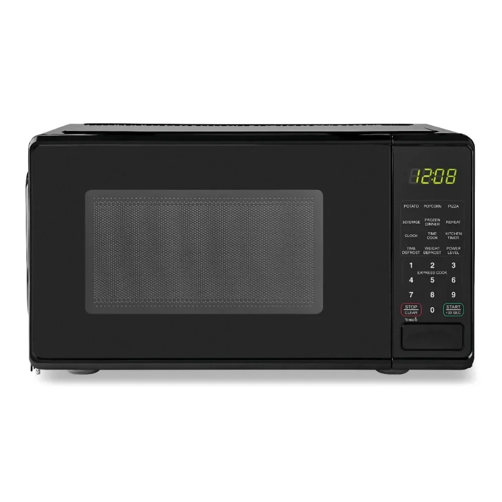 0.7 cu. ft. Countertop Microwave Oven, 700 Watts, Black, New, LED Display, Kitchen Timer, Household Tabletop Microwave Oven