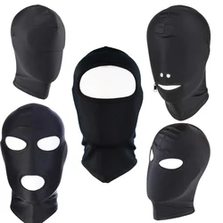 New BDSM Bondage Headgear Open Eye Hood Mask Elastic Full Head Cover Fetish Cosplay Party Masks Sex Toys for Couple Flirting