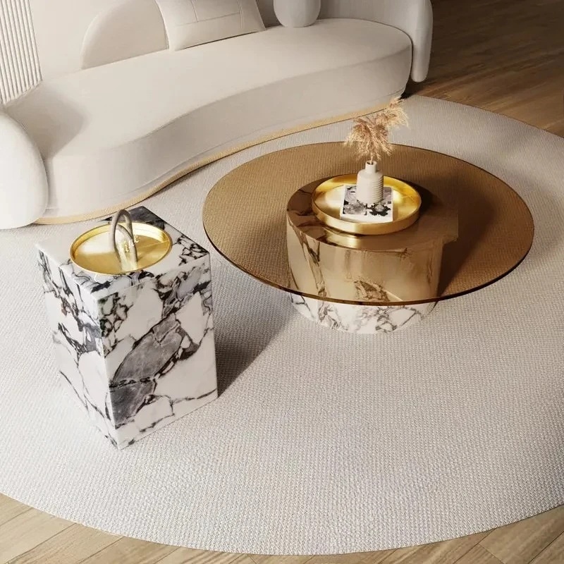 AA Marble coffee table Italian light luxury modern simplicity, round combination living room home