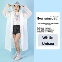 Non disposable EVA raincoat, adult outdoor transparent raincoat, travel breathable thick portable one-piece raincoat