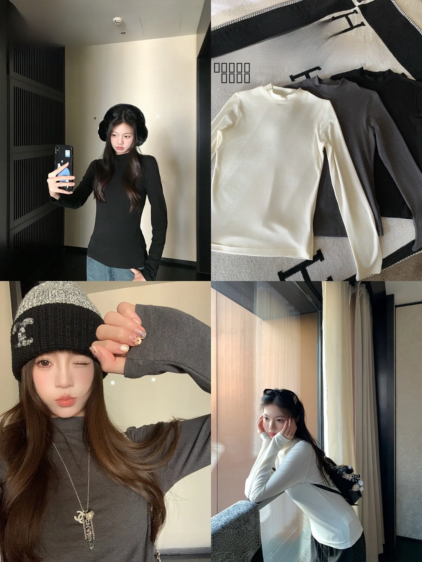 

Blue Self-Heating Camere Base irt Long Sve f High Collar Yogurt Skin Inner Wear Faionable Versatile Women's Knitwear