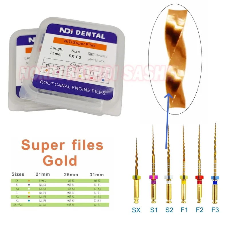 

Набор из 1 коробки: Золотые роторные эндодонтические файлы с термоактивацией, гибкие, для моторного аппарата, 21/25/31 мм, инструмент для стоматологов