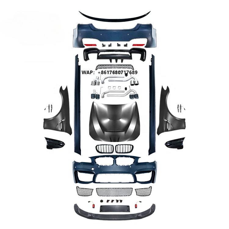 Auto Parts Body Kit for 12-17 F10 /18  Upgard  to M4 Front and Rear Bumper with Grille bodykits Side Skirts Hood Fender