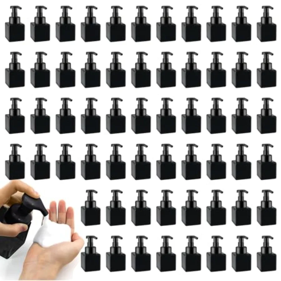 

Дозатор для пенного мыла 8,5 унций, многоразовый, с пластиковым насосом, черная пластиковая бутылка для жидкого мыла, шампуня, для использования в ванной комнате и отелях