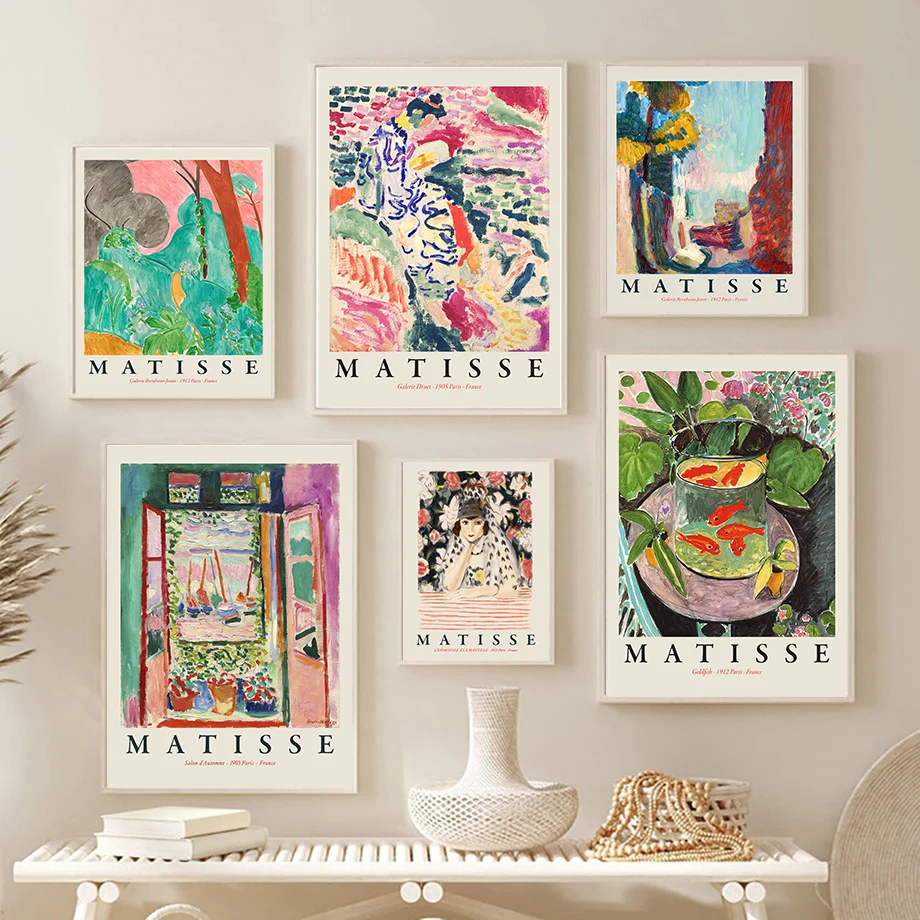 Matisse Retro Abstract Landscape Posters and Prints Wall Art Vintage Canvas Painting Wall Pictures for Living Room Home Decor