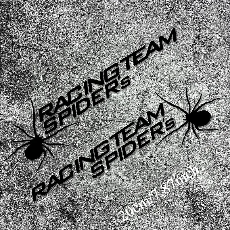 1Pair Racing Team Spiders Motorcycle Decal, Multicolor Waterproof Vinyl Sticker for Helmet, Fuel Tank, Fairing & Scooter Body