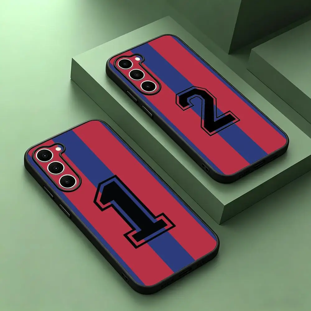 Funda de Teléfono con Diseño de Fútbol Número F-FC B-Ba-rce-lonas para Samsung Galaxy S26 S25 S24 S23 S22 S21 S20 Plus Ultra Note20, Negra Suave