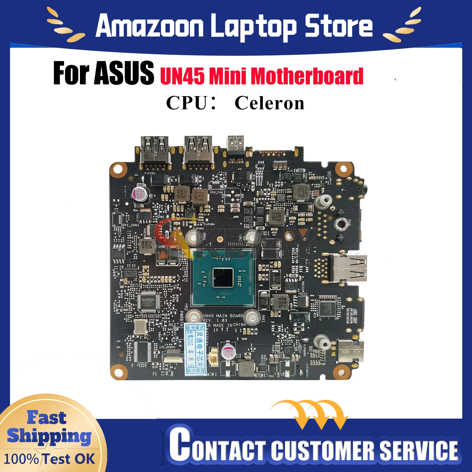 

UN45 Laptop Motherboard For ASUS VivoMini UN45 Notebook Mainboard With Celeron CPU 100% tests OK fast shipping High quality
