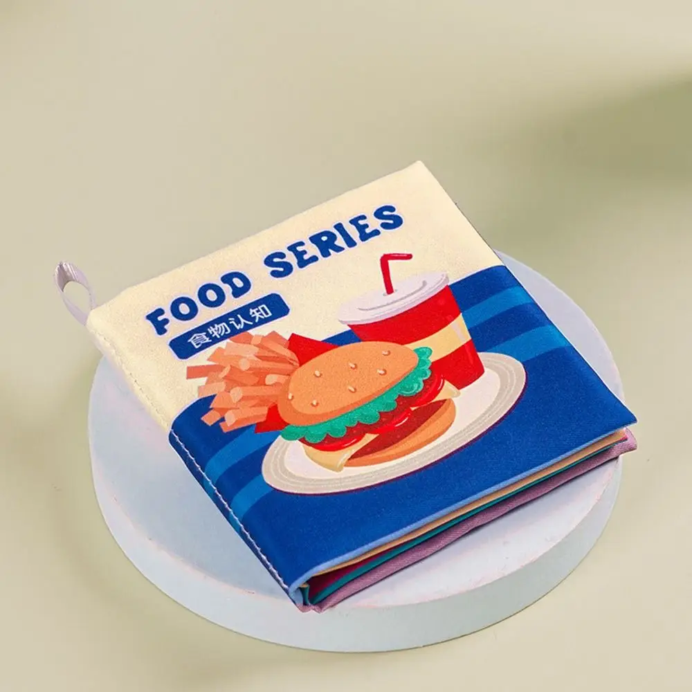 Livre en tissu PET intéressant pour bébé, papier sonore, fruits, livre silencieux pour nourrissons, jouet d'apprentissage de la Cognition, cadeau coloré pour enfants