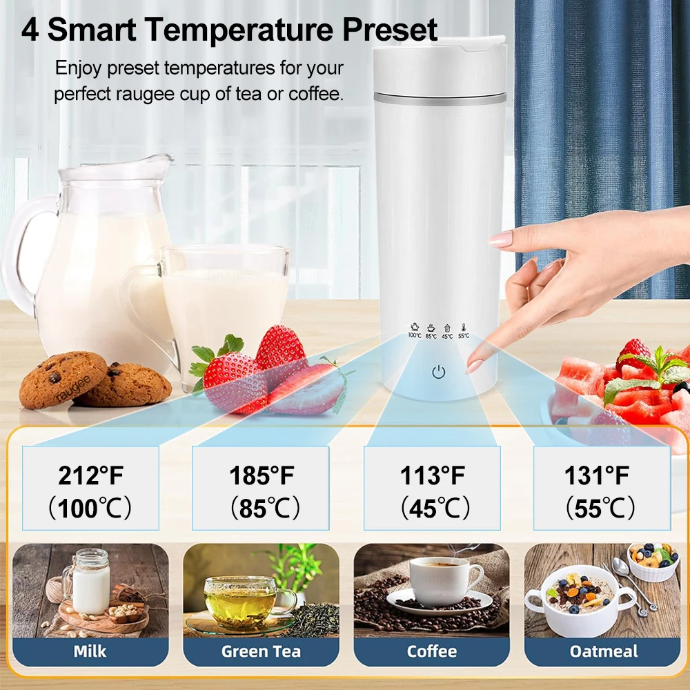 غلاية كهربائية محمولة، غلاية كهربائية صغيرة، براد شاي قهوة، كوب حراري للمياه مضاد للحرق، زجاجة مياه ساخنة دافئة للسفر #2