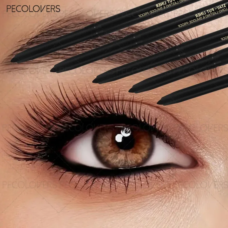 5-teiliger Eyeliner-Stift, schwarz, anfängerfreundlich, nicht leicht zu verschmieren, wasserfest, langlebig und natürlich, Augenkosmetik