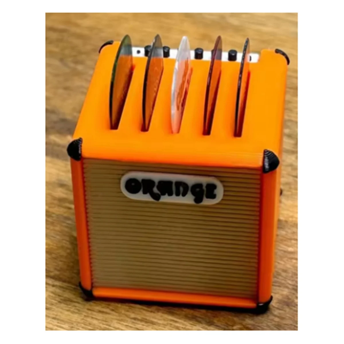

A002 Large-Capacity Portable Guitar Pick Holder Waterproof 3D Printed Amp Speaker Guitar Picks Case Picks Storage and Display