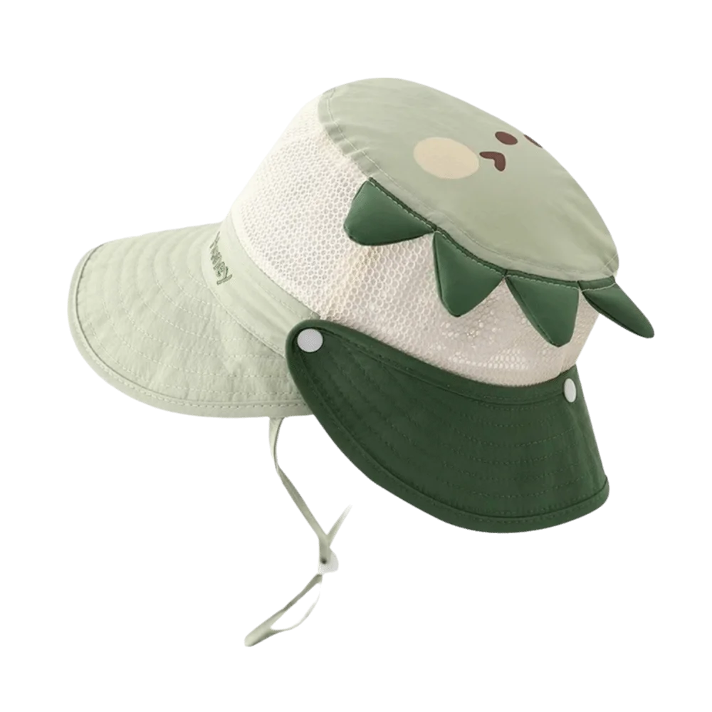 

Быстросохнущая шляпа-ведро с мультяшными животными, летняя шляпа от солнца со съемной сеткой и вышивкой букв, анти-УФ-солнце, детская шляпа рыбака