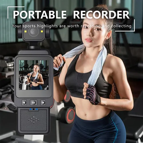 Imagen 2 del producto Cámara Deportiva Portátil Xiaomi 8K 180 ° Mini cámara portátil antivibración giratoria, pantalla HD, WiFi, cámara de visión nocturna portátil