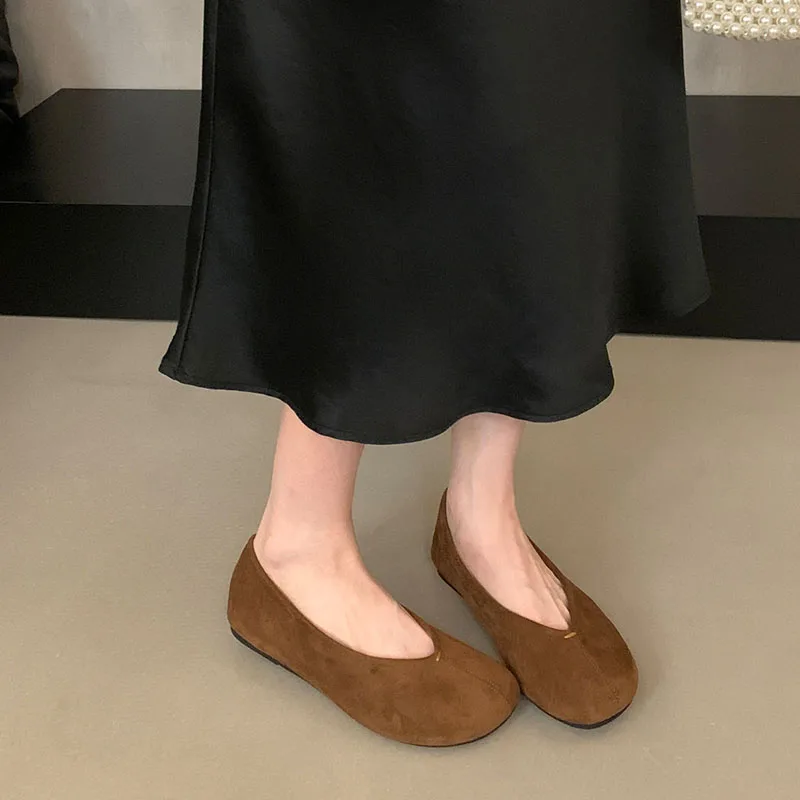 Modische Damen-Ballerinas, flache Schuhe, lässige, flache Damenschuhe, runde Zehen, weiche Damenschuhe. – Detail 17
