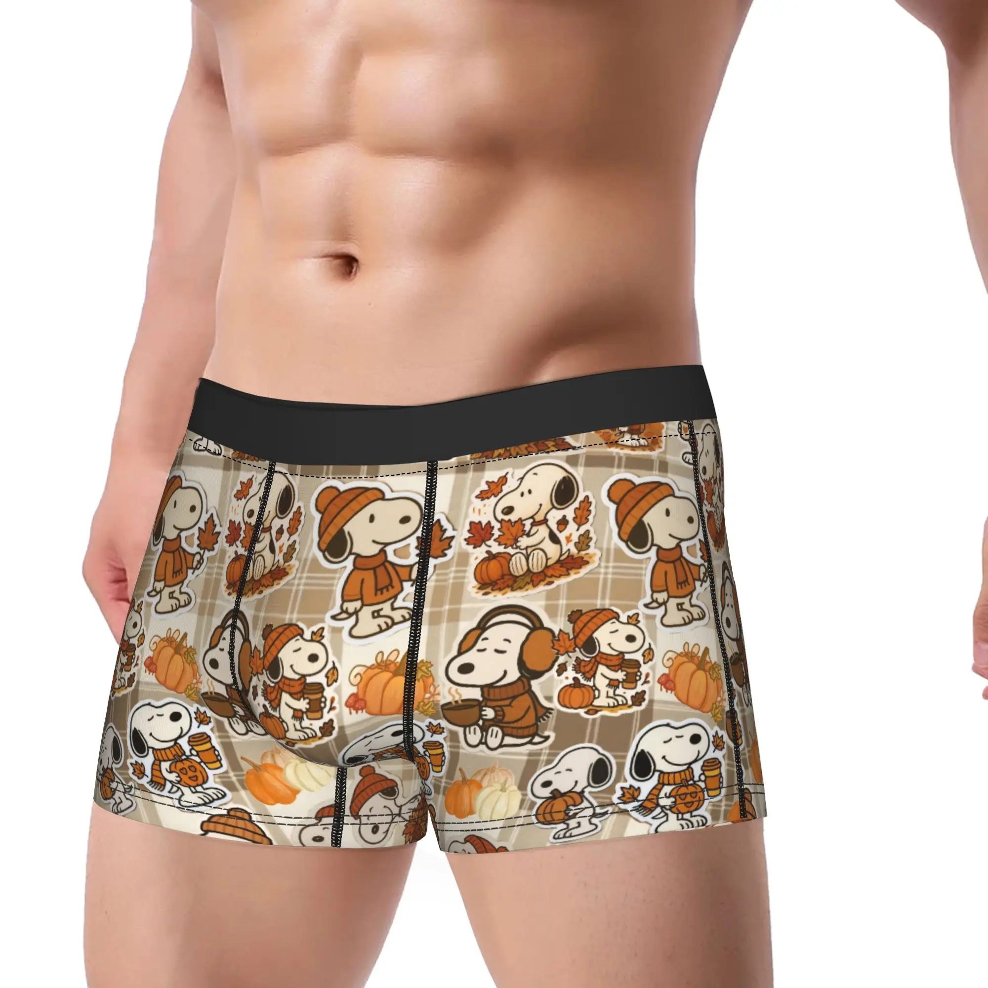 Men's Boxer Briefs Shorts Panties I love this because I love Snoopys Fall  Breathable Underwear  Homme Humor Plus Size Underpant