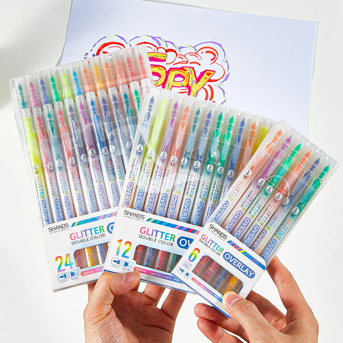6/12/24 Double-headed color-stacked marker pen, student diary drawing pen, beautiful and cute stationery school office supplies