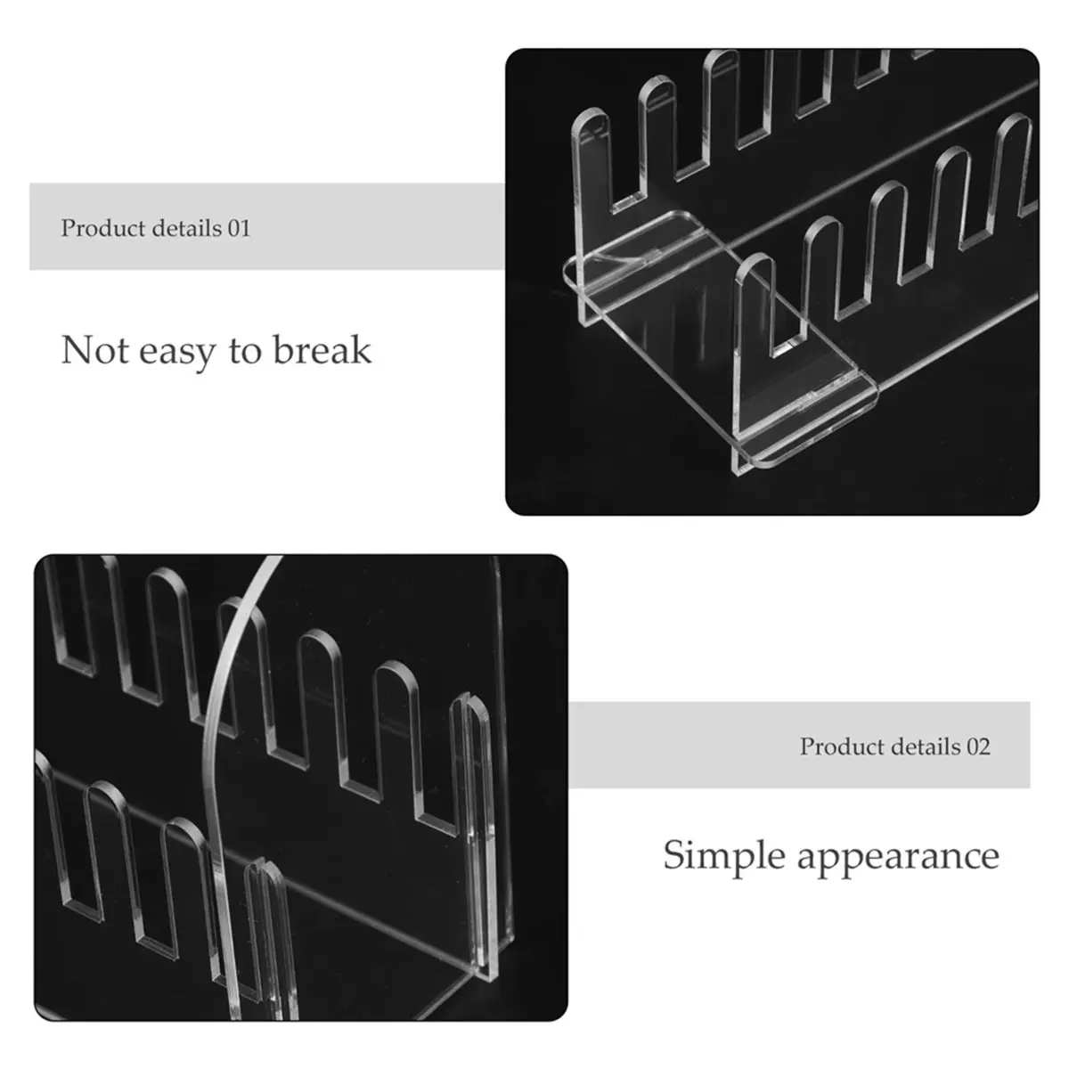 REST Multi-Slot Acrylic Greeting Card Display Stand Clear Postcard Holder Display Rack for Stores and Desktop