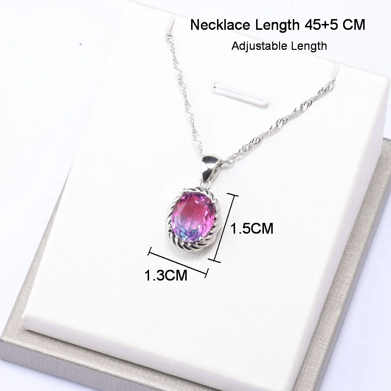 Wholesale Price 14-Color 4-Piece Sets 925 Silvet Colorful Wedding Jewelry Necklace And Earrings Ring For Women Bridal Sets