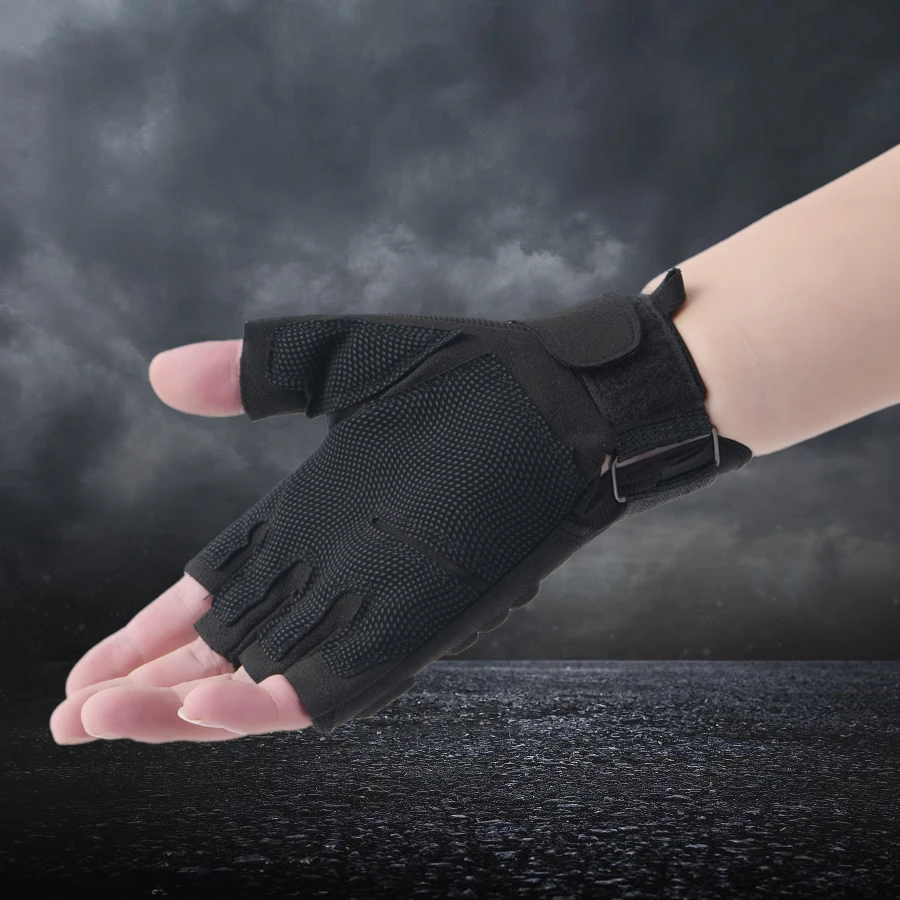 Fitness Half Finger Gloves for Men, Outdoor Tactical Training, Combat, Rolling Iron, Horizontal Bar, Wear resistant, Anti slip M