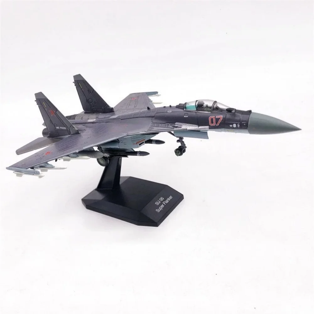 Diecast 1/100 Scale Russian Su35 Super Flanker Su-35 Fighter Aircraft Replica Alloy Plane Model Decoration Gifts For Adult Boy
