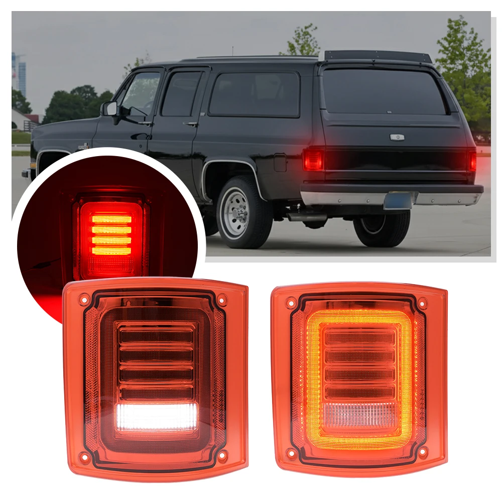 2 Luces Traseras LED para Chevrolet GMC C10 C20 C30 K10 K20 R10 R20 R30 K30 Jimmy, Luces de Freno, Direccionales, Reversa y de Posición