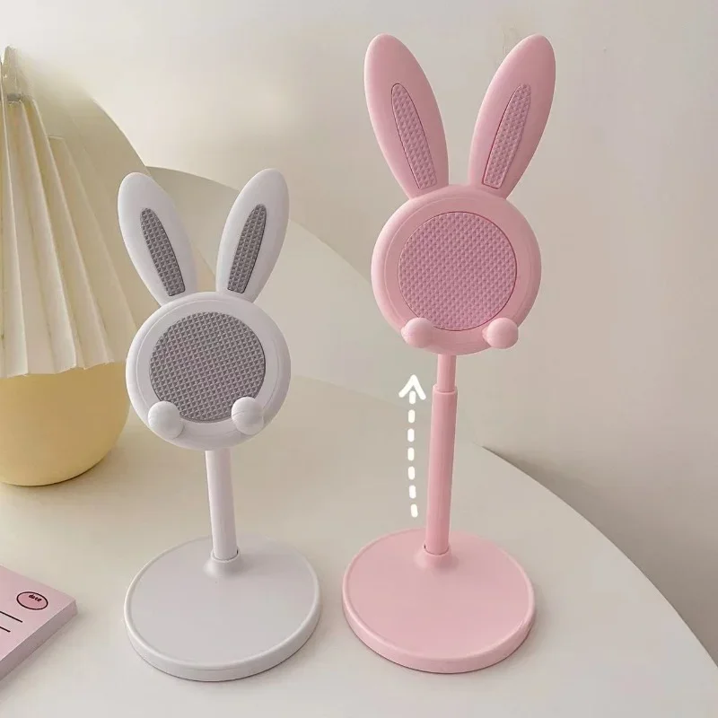 

Cute Rabbit Desktop Phone Stand Adjustable Lift Portable Holder for Desk, Creative Lazy Bracket Mobile Phone Accessories