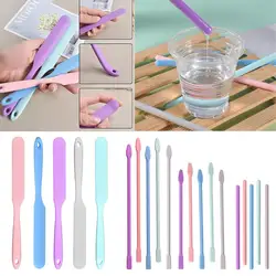 Silicone Stirring Brush Spoon Epoxy Resin Tool DIY Jewelry Making Tools Cream Cake Stirring Blade Easy To Clean Glue
