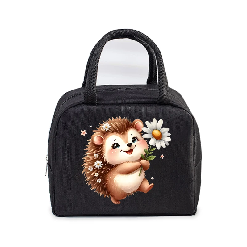 Bento Thermal Bag Dandelion Hedgehog Cartoon Print Women Insulation Portable Pouch Food Picnic Fresh Cooler Lunch Bag for Kids