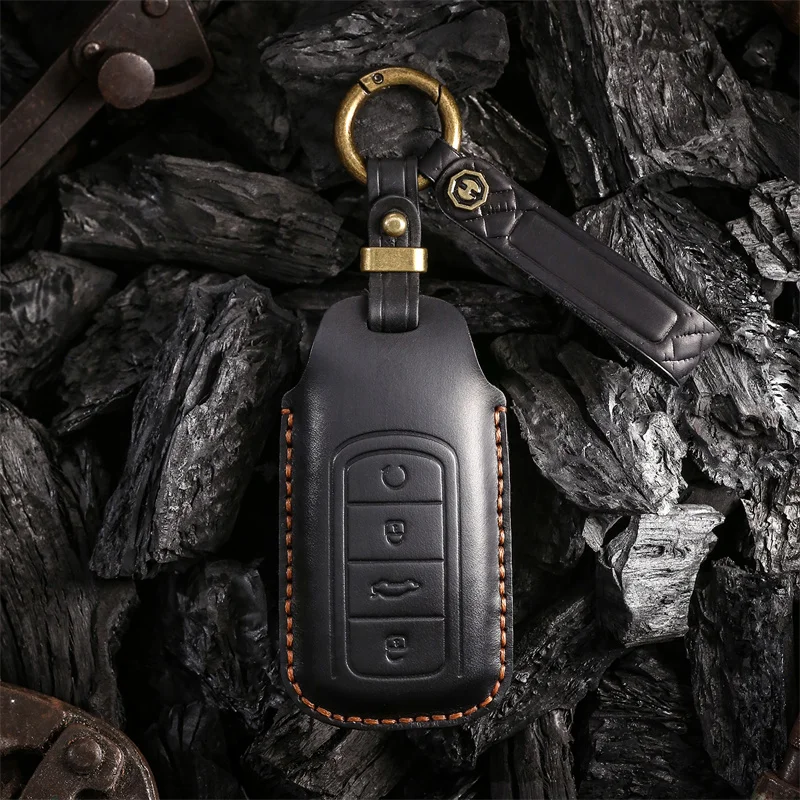 New 4 Buttons Leather Car Key Case For Chery Omoda C5 5 fx 7 8 pro plus 2022 2023 Holder Shell Remote Keychain Accessories