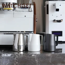 watchget Milk Frothing Pitcher 15oz/450ml Stainless Steel Frothing Pitcher Espresso Steaming Pitcher Milk Frother Cup