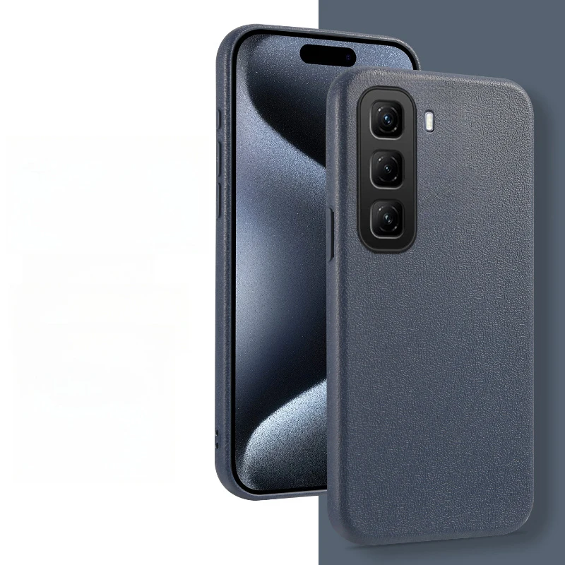 Mewah untuk Infinix Hot 60 Pro Plus 5G Casing Kulit Asli Biji Lengkeng untuk Infinix Hot 60i 60 Pro Plus Penutup Belakang Coque Funda