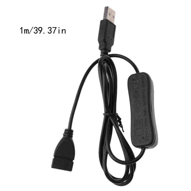 

High Quality Black 1M USB Extension Cable USB Male To Female Cable With Switch USB Data Cable For PC USB Fan LED Lamp Charger