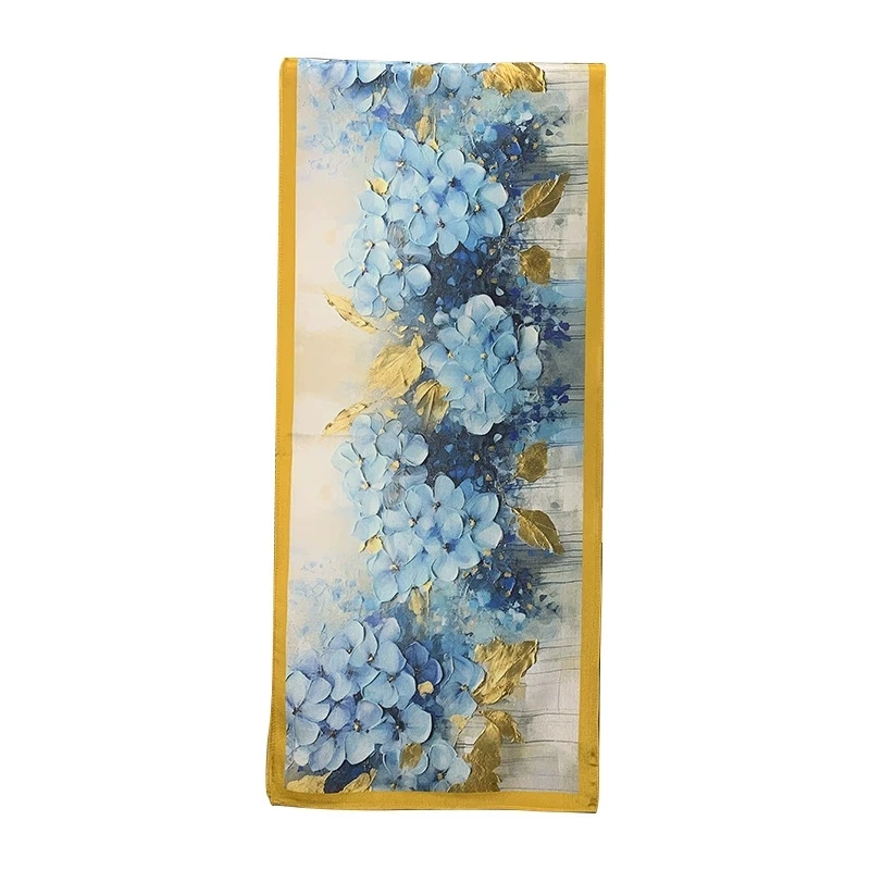Luxury Chinese Style Printed Mulberry Silk Long Scarves INS-style Design Elegant & Versatile Real Silk Shawl & Scarf view 6