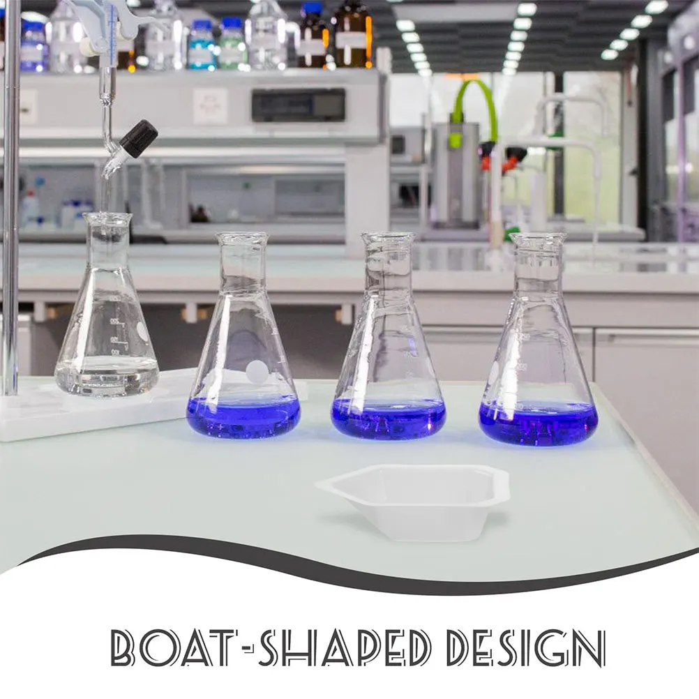 

10 Pcs Weighing Pan Chemistry Trays Laboratory Scale Plate Measurement Dishes Boats Clear Cups Sample Hexagon Square