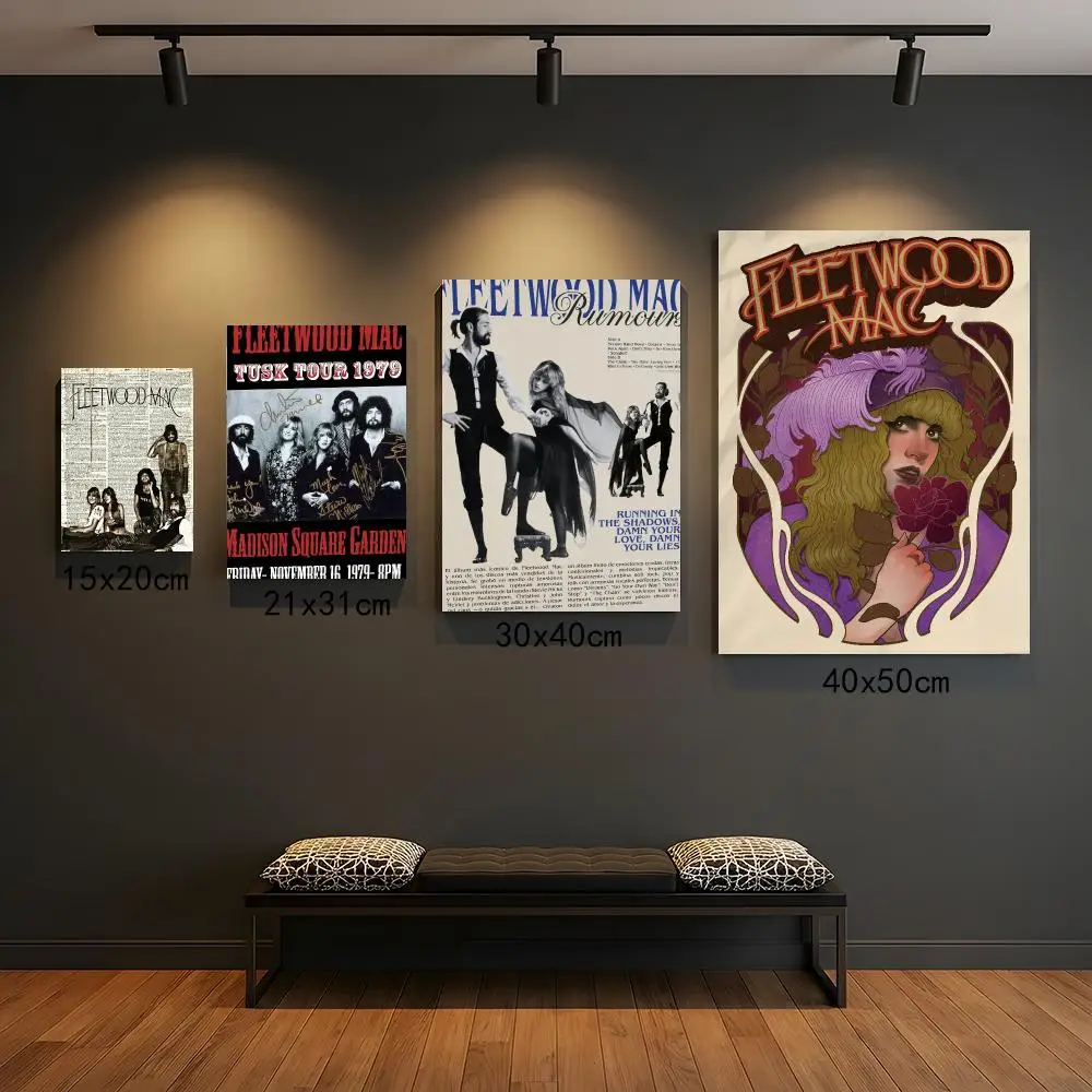 band F-Fleetwood Mac-C Poster Peel and Stick Wall Art for Cafe Office Bar and Home Decoration