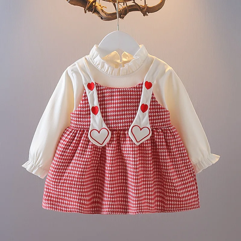 

Fashion Children Dress Girl Princess Costume Plaid Print Casual Kid Girl Outfit Wedding Party Baby Girl Clothing Todder Set A967