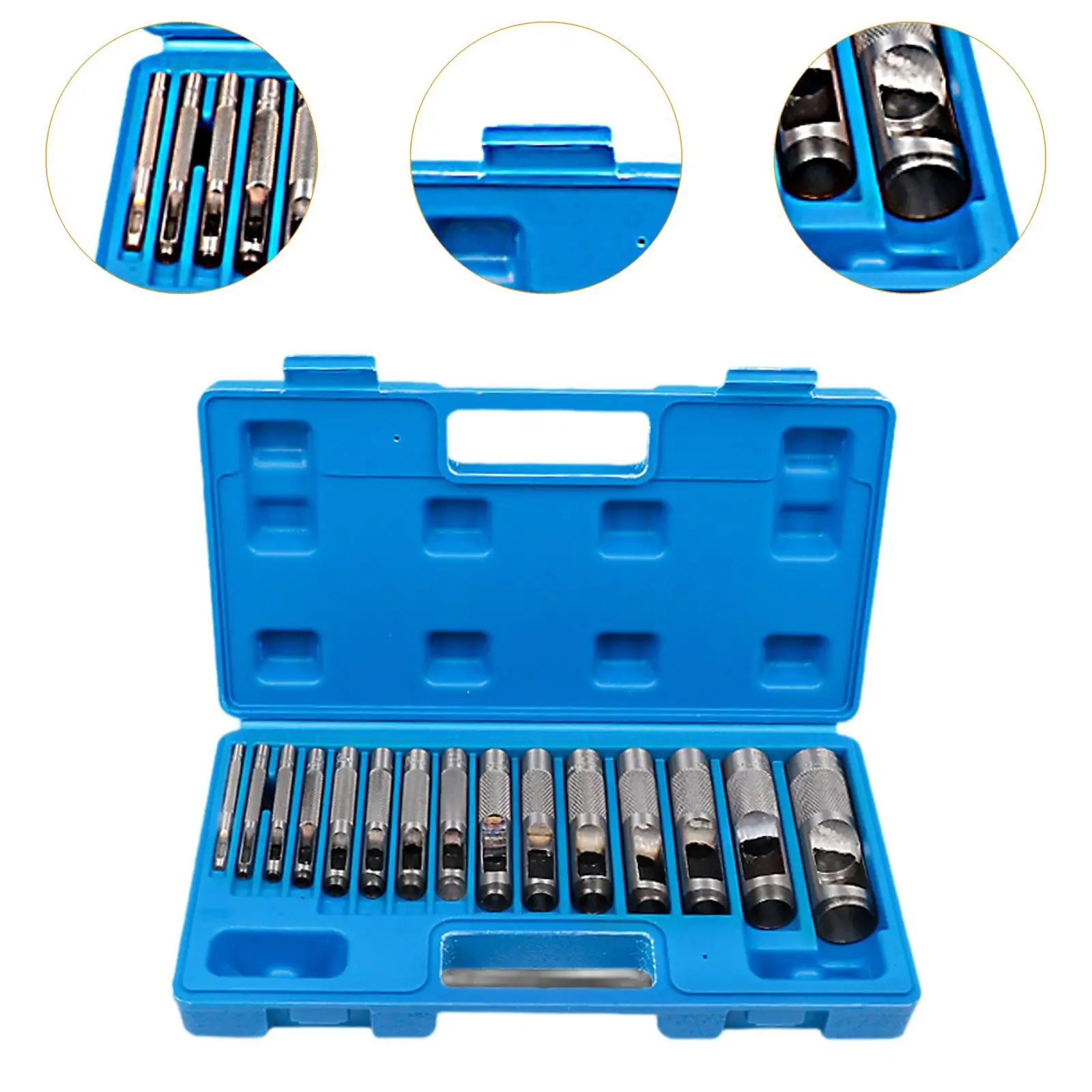 Hollow Punch Set Portable Steel Punch Tool for Watch Band Paper Webbing