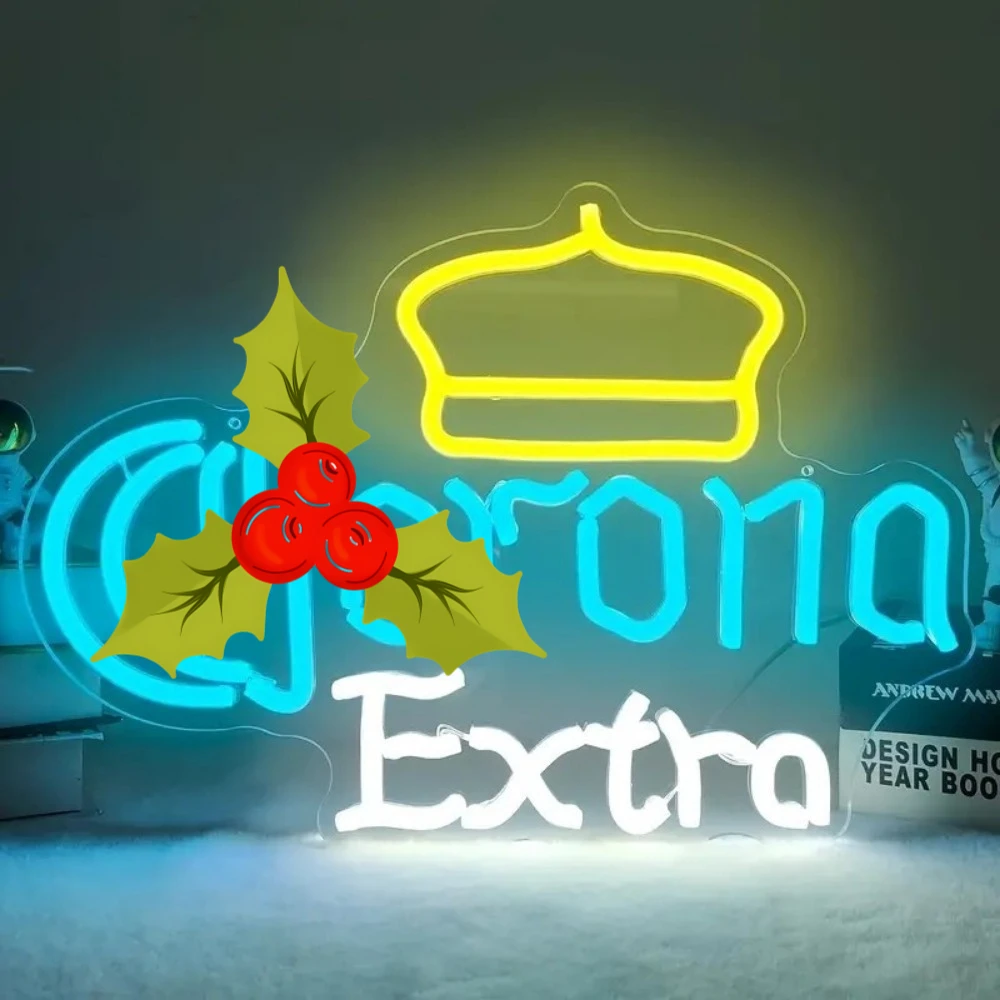 

Corona Extra Neon Light Sign with Crown for Bar Home Party Decor dimmable USB LED Beer Brand Wall Art Modern Elegant Branded