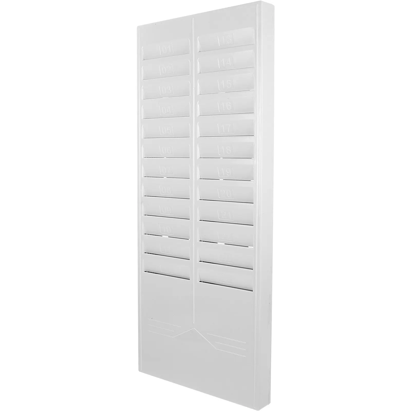 Wall Mount Time Cards Rack Heavy Duty Plastic Cards Holder for Employee Badge Attendance Tracking Information Management Office
