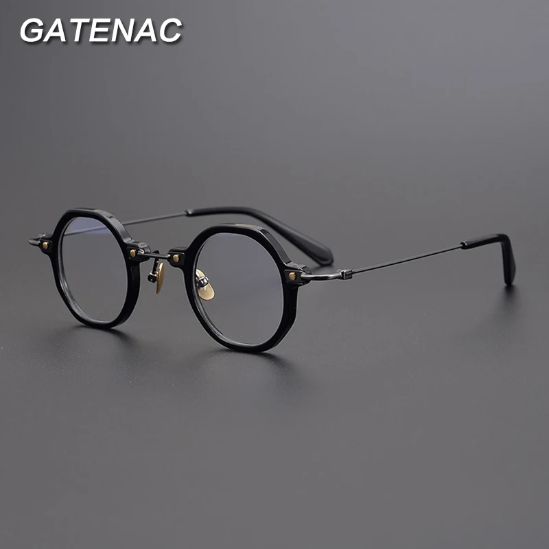 

Titanium Acetate Eyeglasses Frame Men Vintage Round Prescription Myopia Optical Glasses Frame Women Luxury Brand Small Eyewear