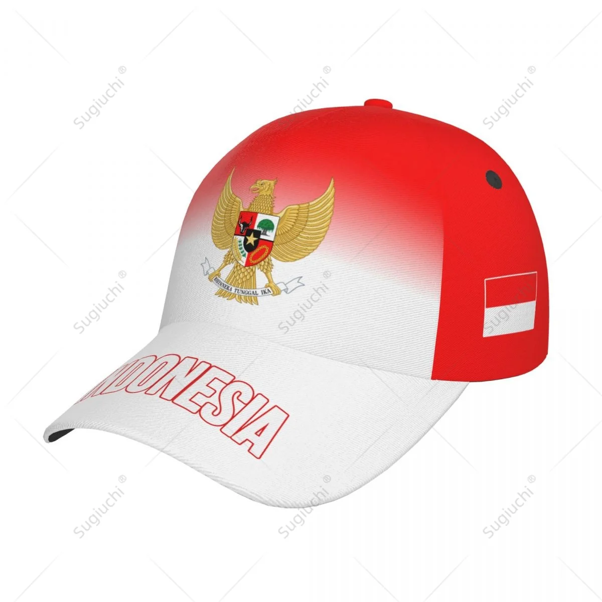 Unisex Baseball Cap Hat Indonesia Flag Gradient Color 3D Printing for Tennis Outdoor Bike Bicycle Golf Baseball Sports Fans