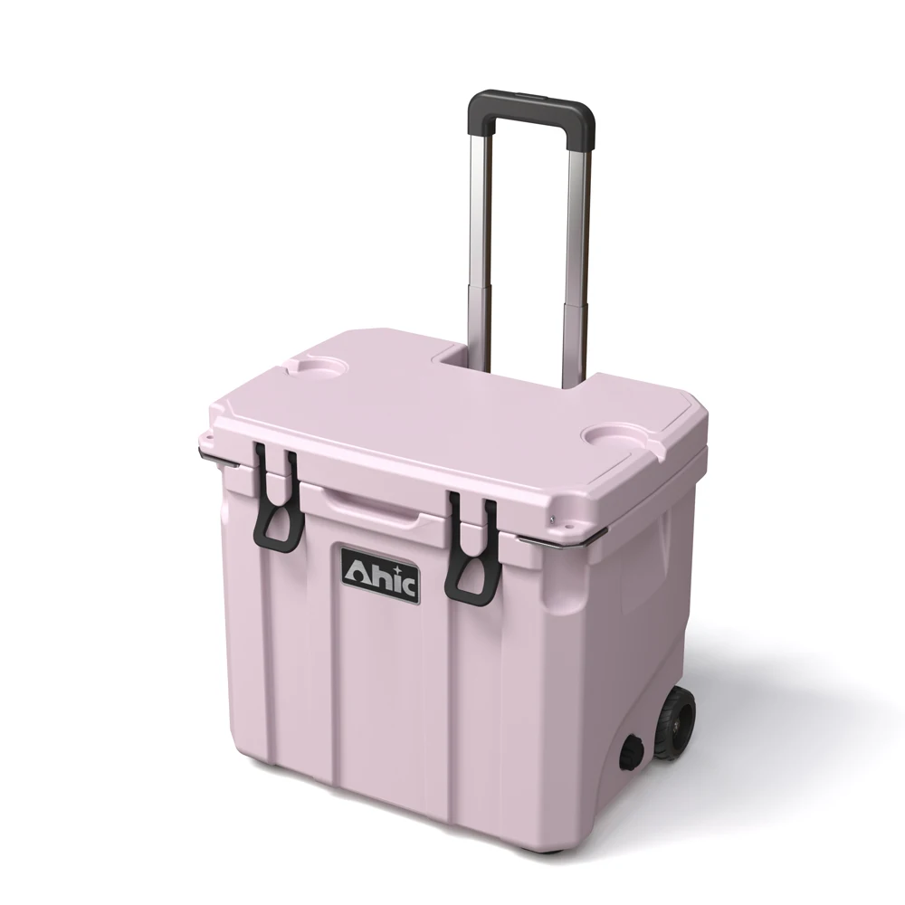 35L Rotomolded Cooler Box with Wheels LLDPE Trolley for Camping Marine Thermal Food Storage Outdoor Travel Fishing Ice Chest