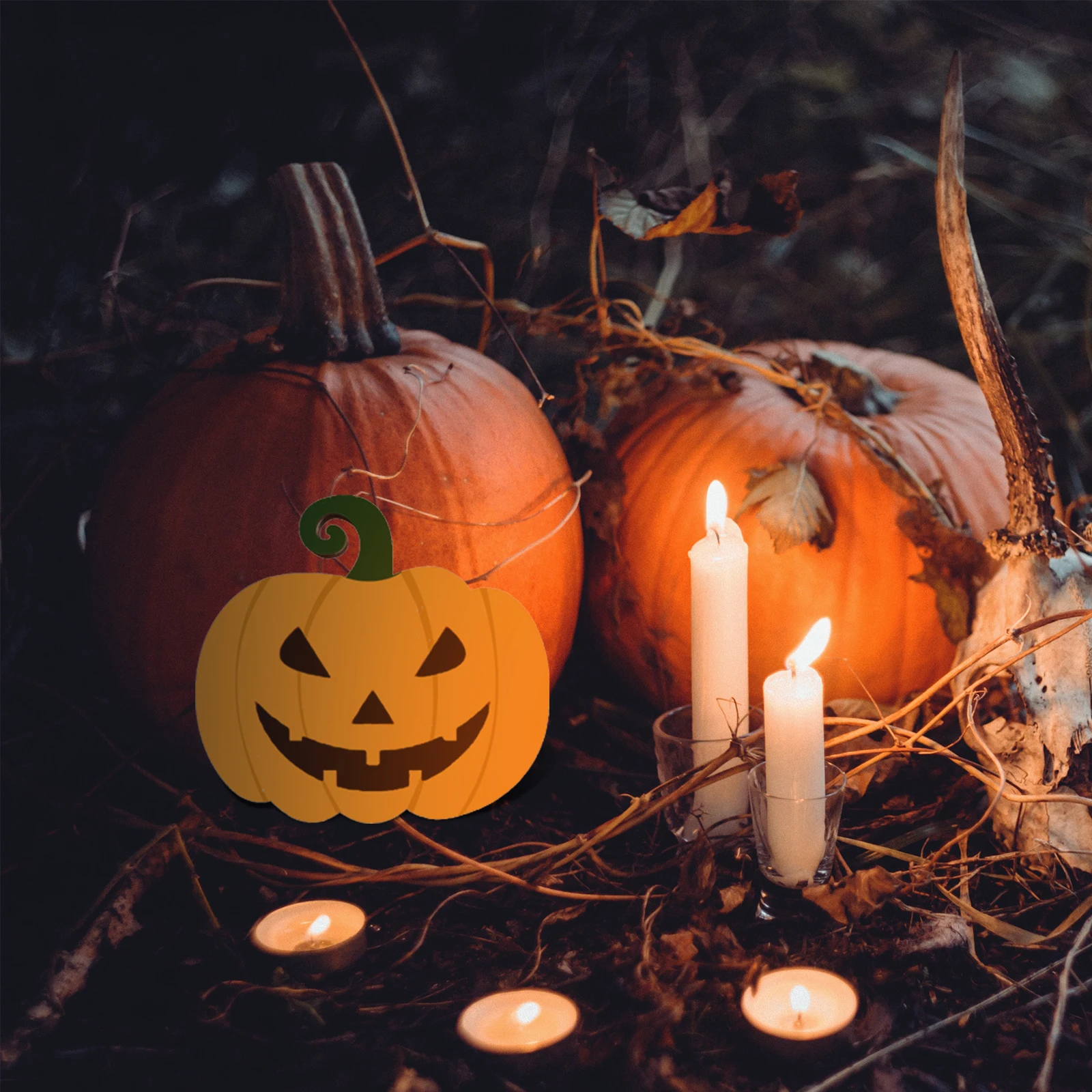 

White Germ Pumpkin Board Halloween Decorations DIY Wooden Ornaments Friendly Material Durability Craft Supplies Sewing